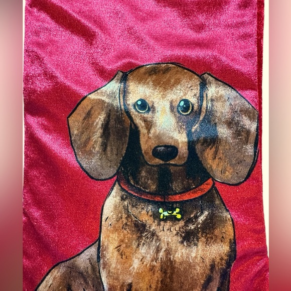 Dachshund 'Through the Snow" Christmas Holiday Stocking - Picture 4 of 6